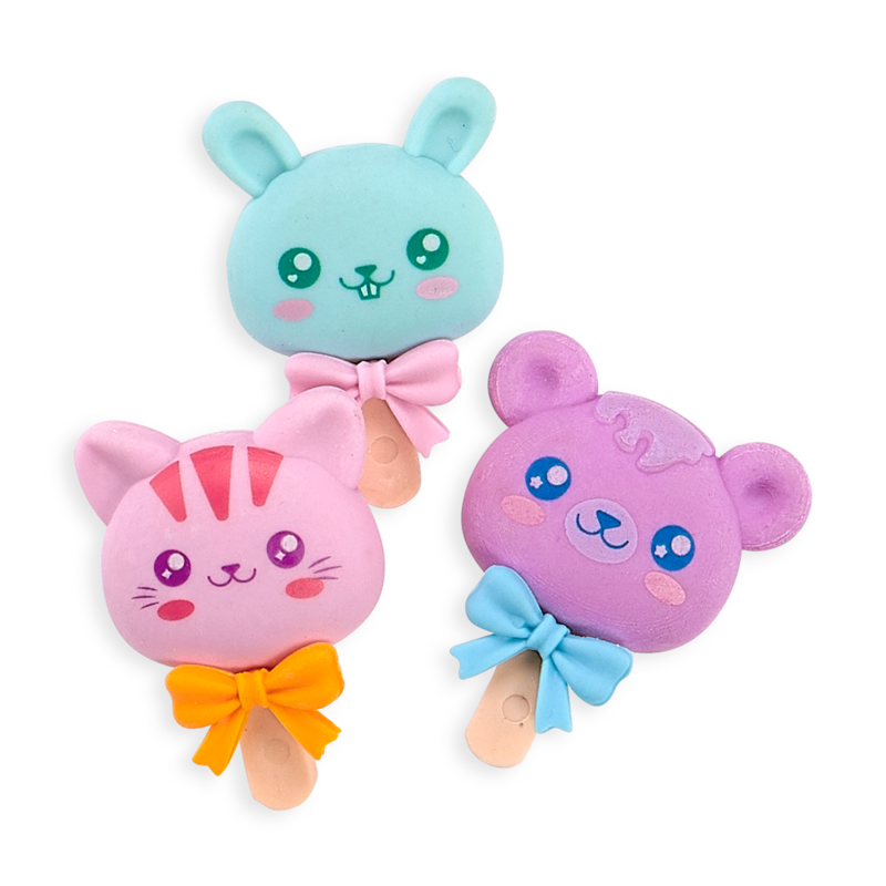 Stockist of Ooly's set of 3, strawberry scented, Cutie Pops Erasers.