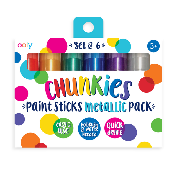 Stockist of Ooly's set of 6 Chunkies Metallic paint sticks.
