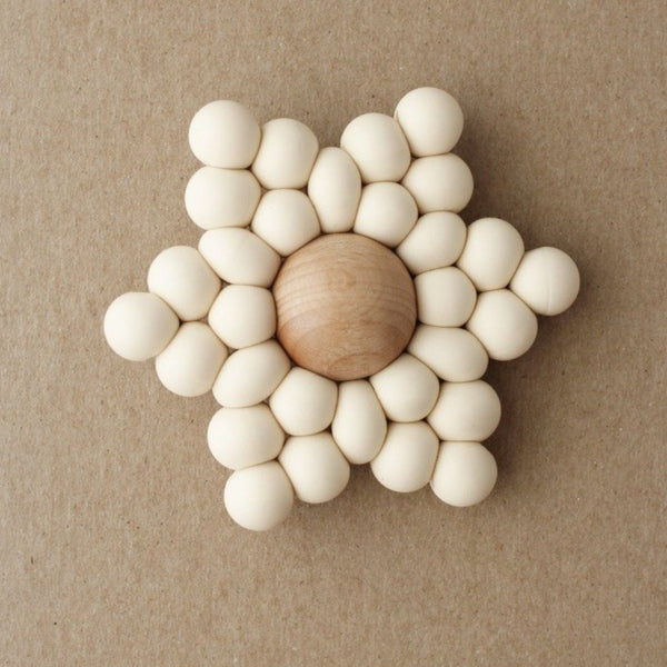 US stockist of Little Chew's handmade, gender neutral Cream Silicone and wood star teether.