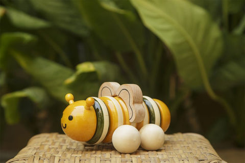 US stockist of Children of the Trees handmade, hand painted, wooden abacus rainbow counter in polka dot pinks. 