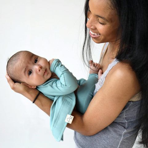 Stockist of Bonsie's mocha baby gown with wrap velcro front to allow for skin to skin.