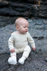 US stockist of Grown's organic cotton ribbed essential bodysuit in Pebble
