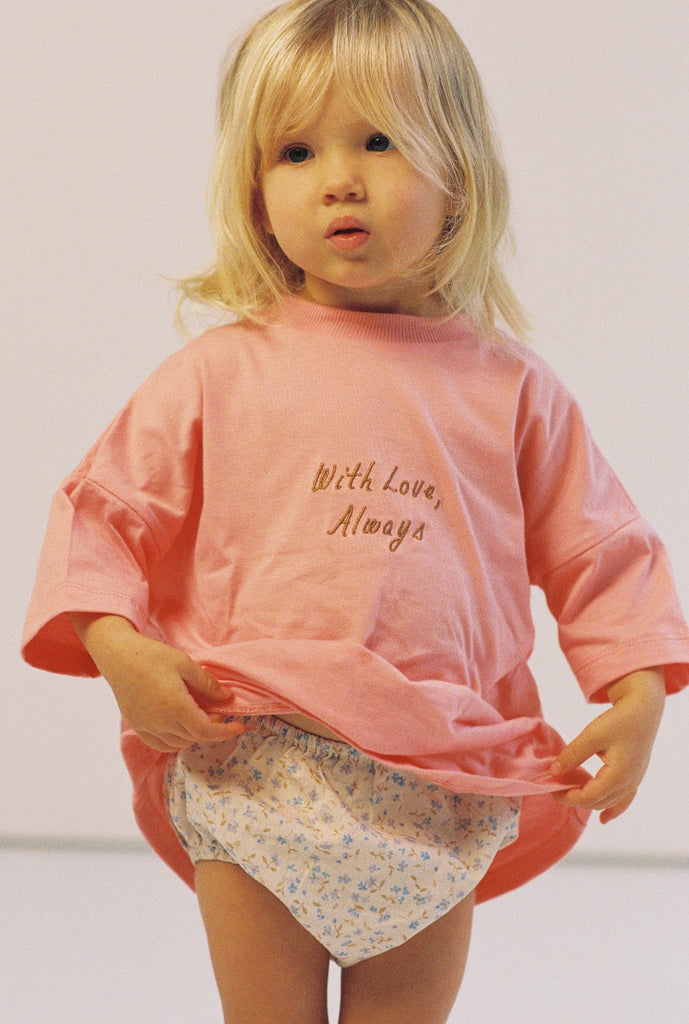 US stockist of Illoura the Label's "With Love Tee" in Flamingo