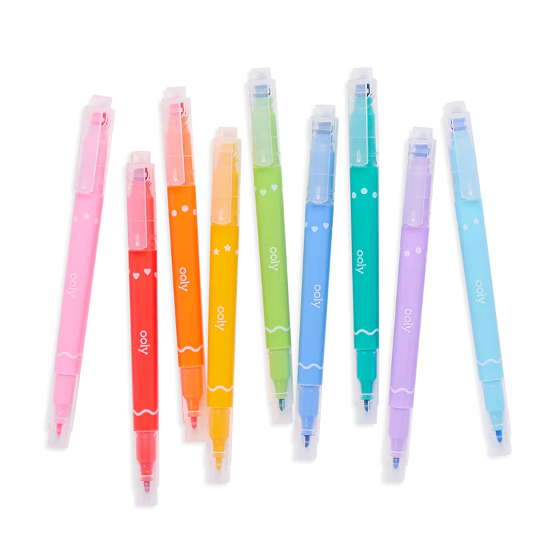 US stockist of Ooly's set of 9 Confetti Stamp Double Ended Markers