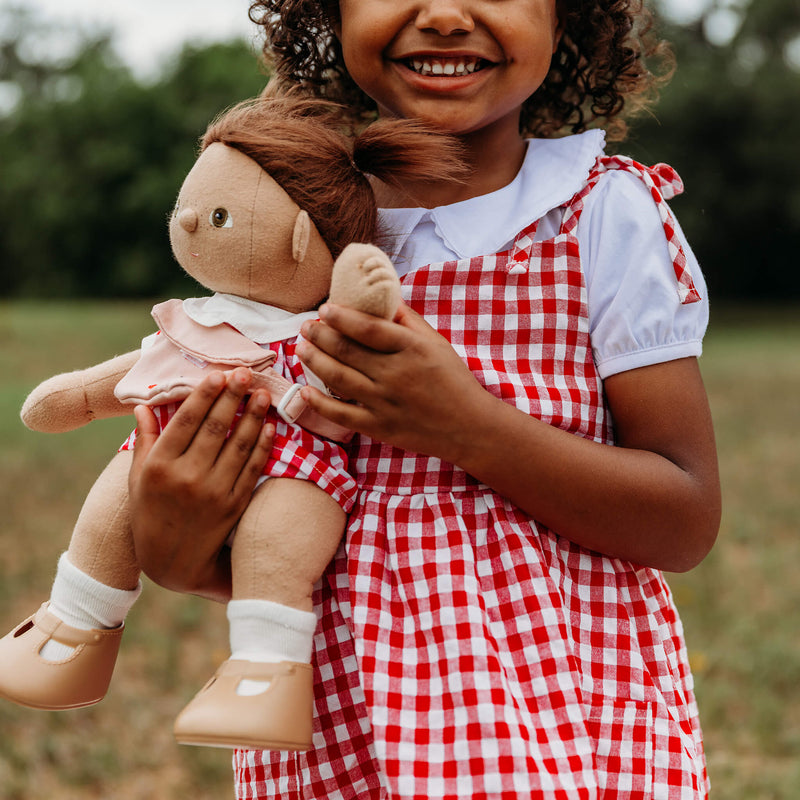 US stockist of Olli Ella's Dinkum Doll Cherry Gingham Set