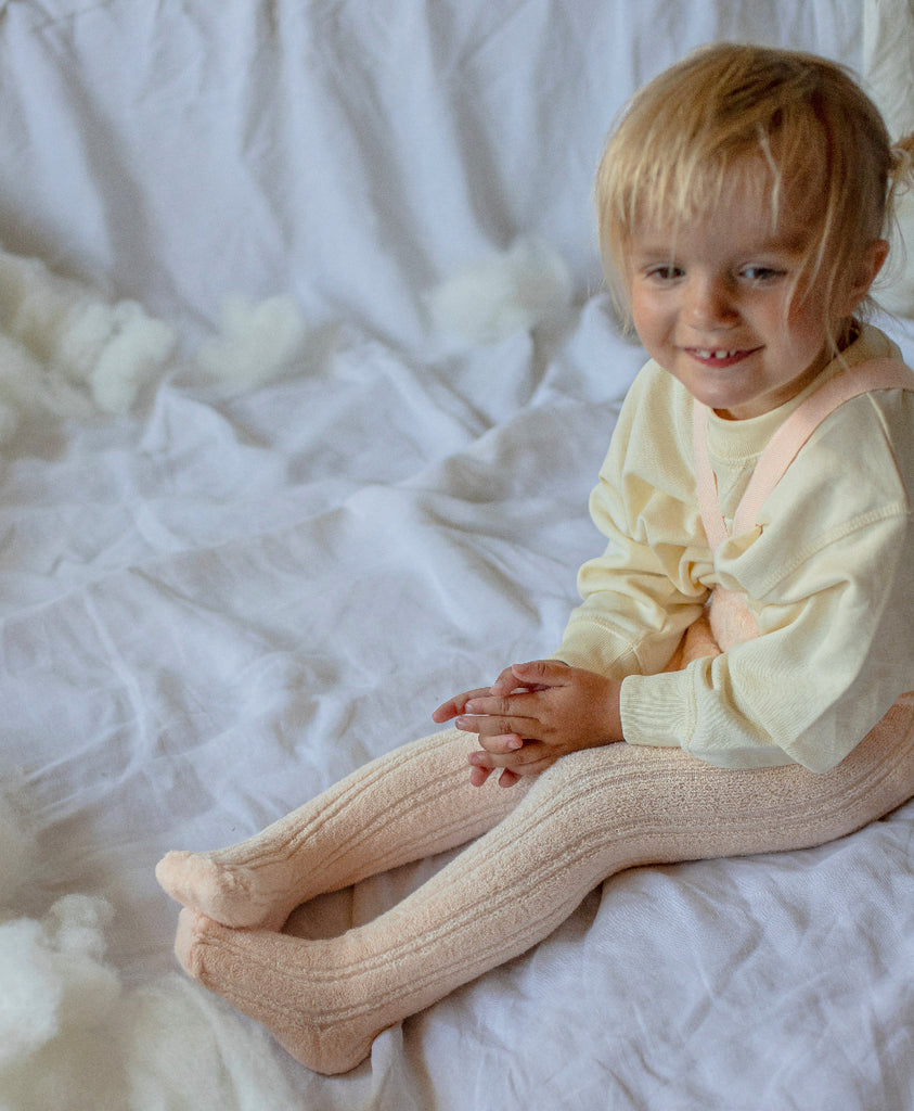 US stockist of Silly Silas' Silky Peach Granny Teddy Footed Tights