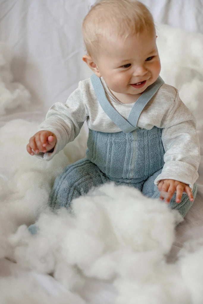 US stockist of Silly Silas' Misty Blue Granny Teddy Footed Tights