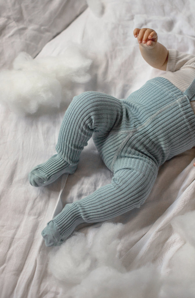 US stockist of Silly Silas' Misty Blue Hippy Footed Tights