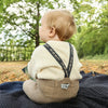 US stockist of Silly Silas' Peanut Blend cotton footed tights with LOVE patterned braces