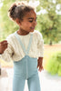 US stockist of Silly Silas' Misty Blue Cotton Footless tights with patterned braces