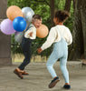 US stockist of Silly Silas' Dark Grey cotton footless tights with LOVE patterned braces