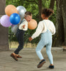 US stockist of Silly Silas' Misty Blue Cotton Footless tights with patterned braces