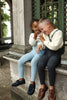US stockist of Silly Silas' Dark Grey cotton footless tights with LOVE patterned braces