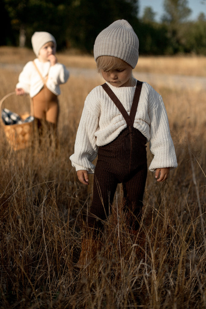 US stockist of Silly Silas' Espresso Brown Wooly Footless tights
