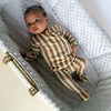 Stockist of Bonsie Babywear's Footed  Toffee Twist kimono style romper