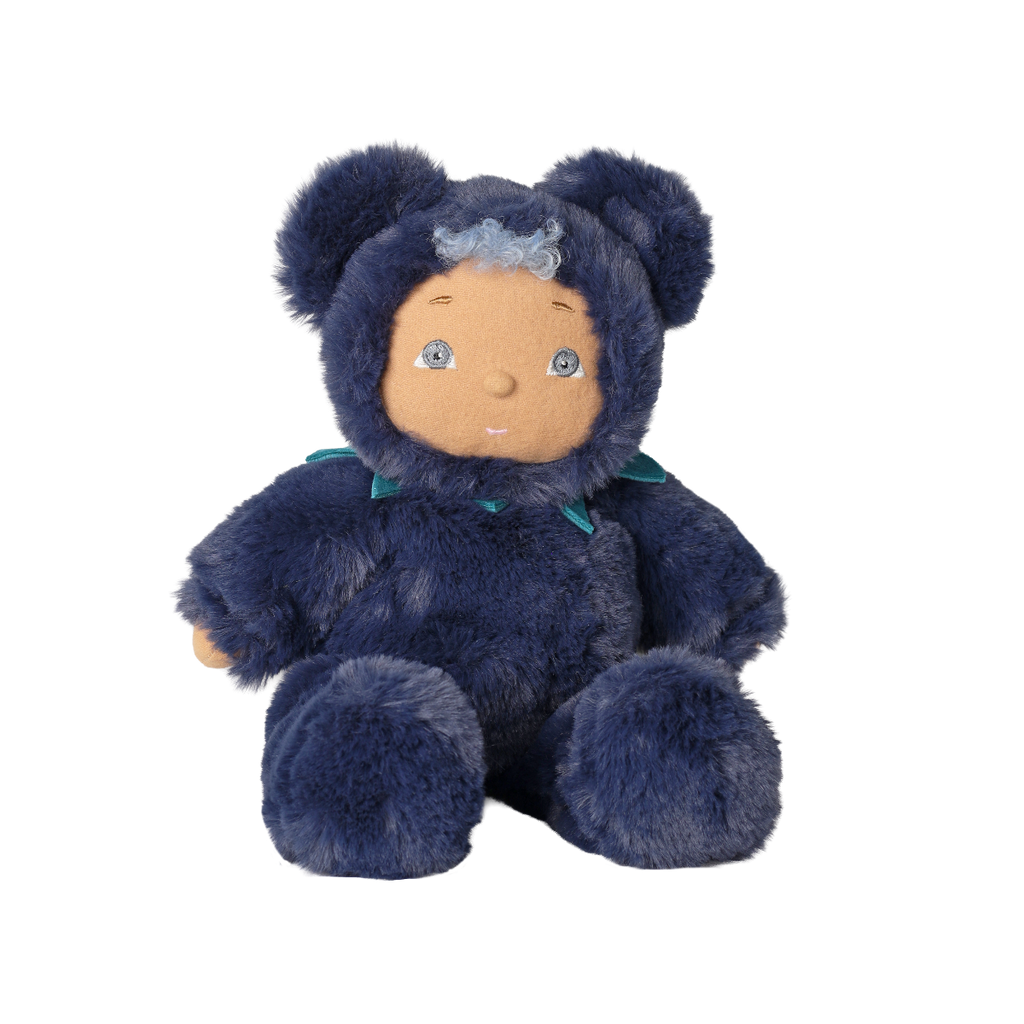 US Stockist of Dinkum Dolls by Olli Ella Blueberry Bear Cozy Dinkum Doll