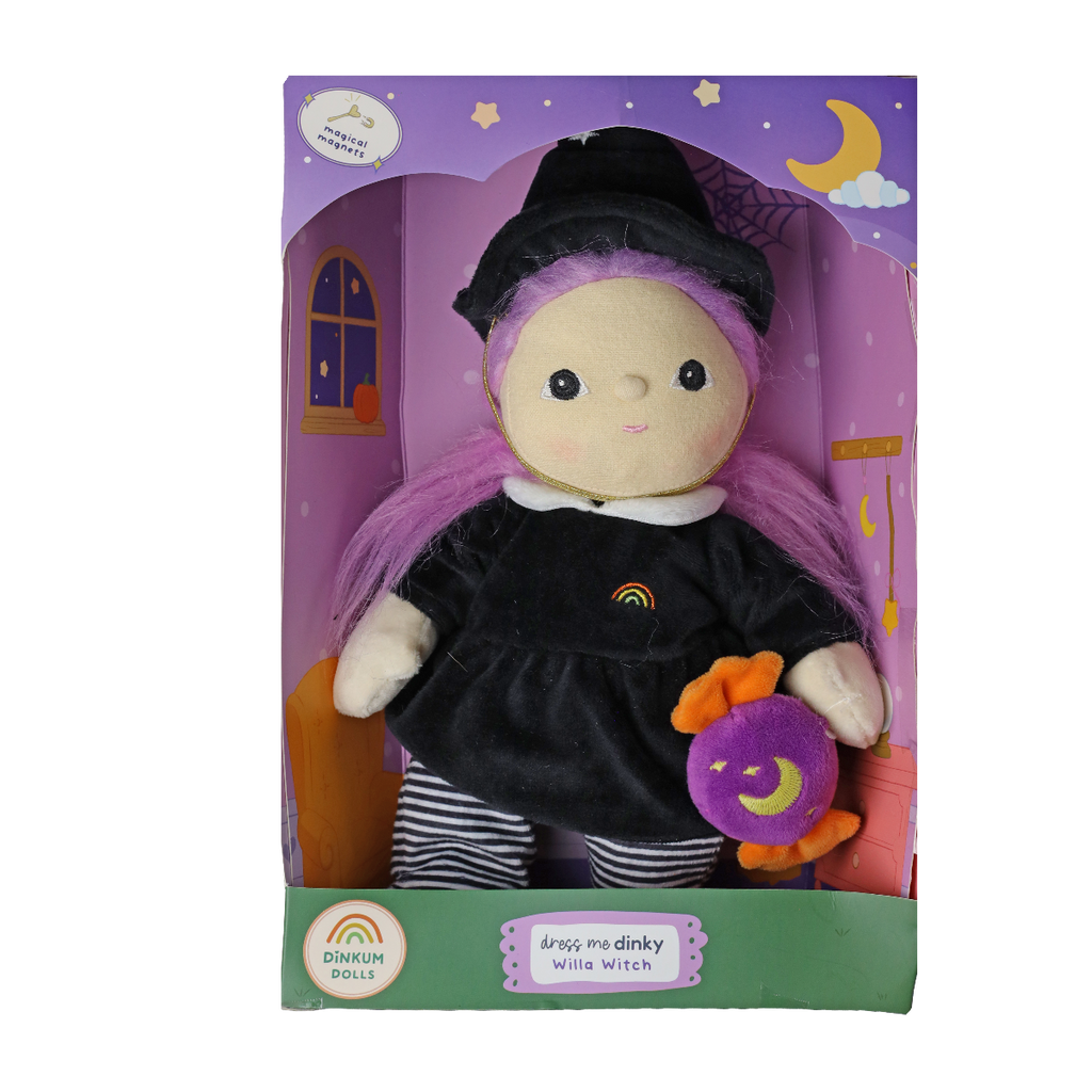 US stockist of Dinkum Dolls by Olli Ella's Willa Witch Dress Me Dinky Doll