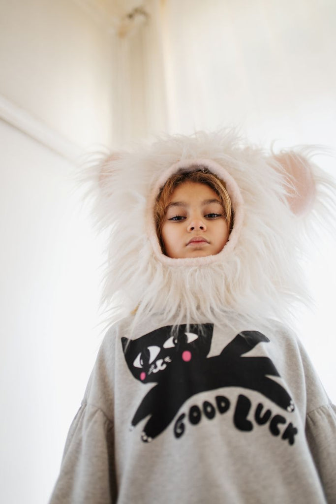 US stockist of Little Man Happy's Good Luck Puff Sleeve Sweater