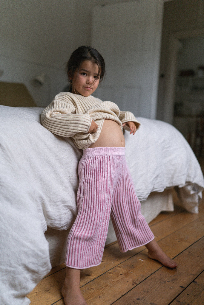 US stockist of Illoura the Label's essential knit pants in Strawberry Stripe