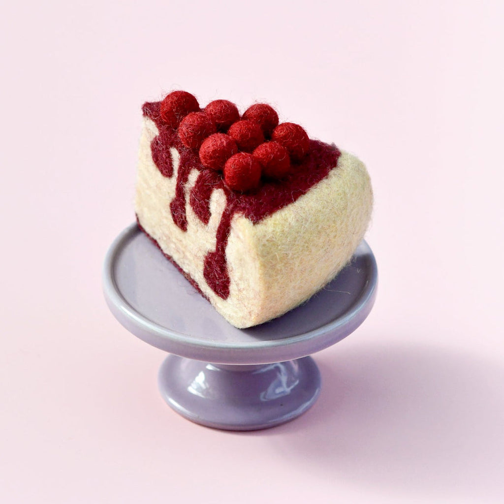 US stockist of Tara Treasures' felt wool boysenberry cheesecake slice