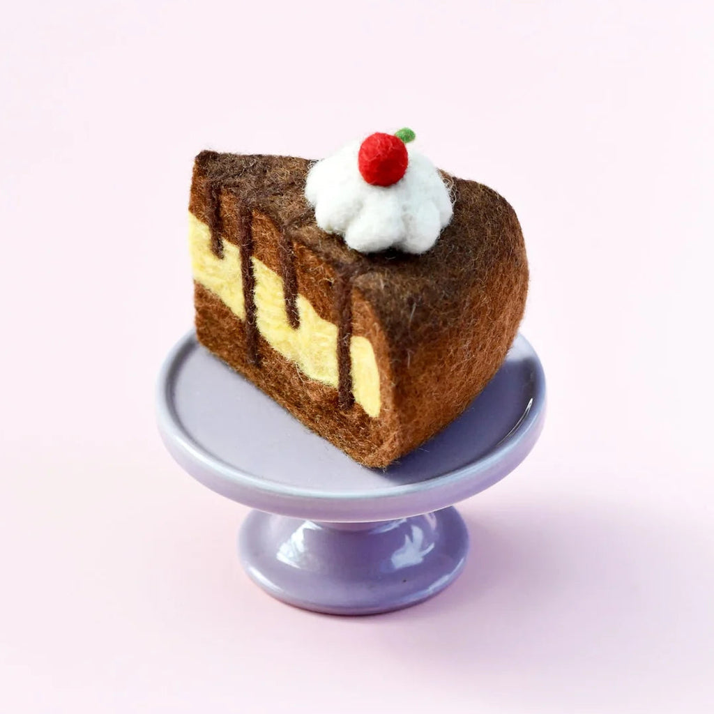US stockist of Tara Treasures' Felt Chocolate Caramel Cake slice