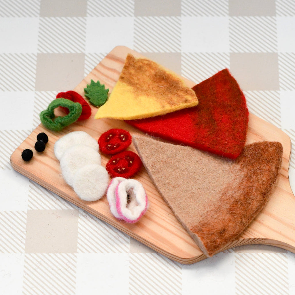 US stockist of Tara Treasures' felt Mediterranean pizza slice