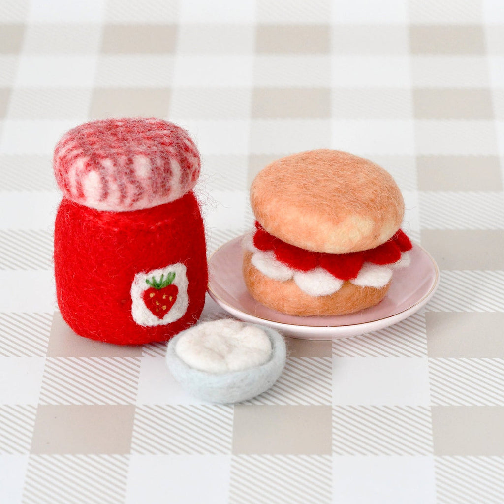 US Stockist of Tara Treasures felt Strawberry Jam and Scones Play Food Set