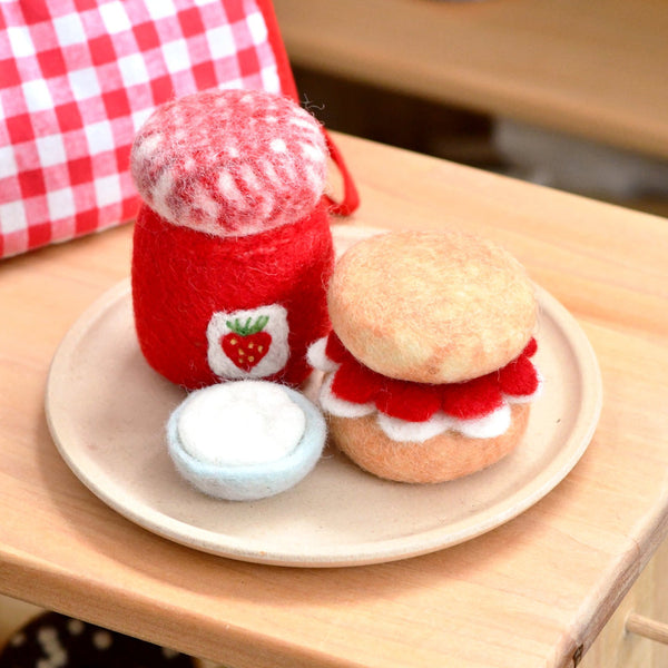 US Stockist of Tara Treasures felt Strawberry Jam and Scones Play Food Set