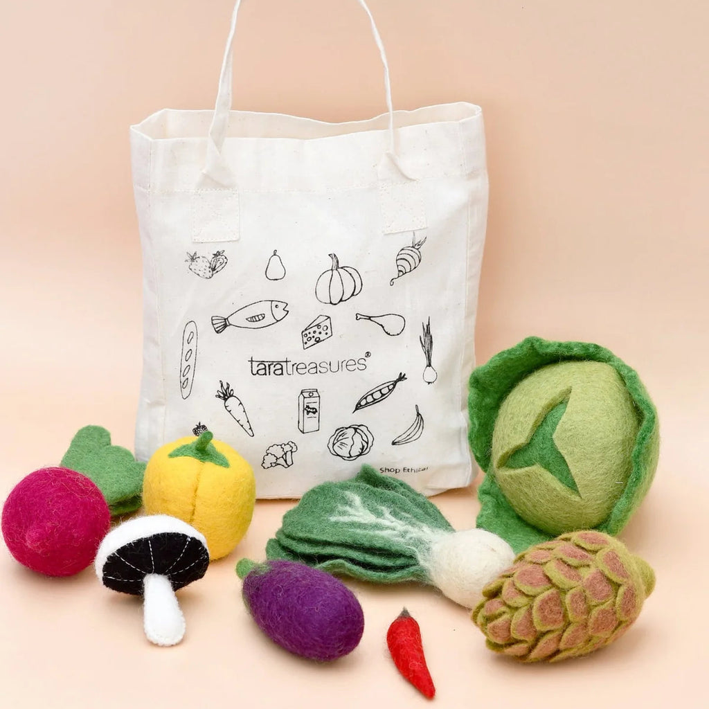 US stockist of Tara Treasures' Felt Food Groups Vegetables Play Set