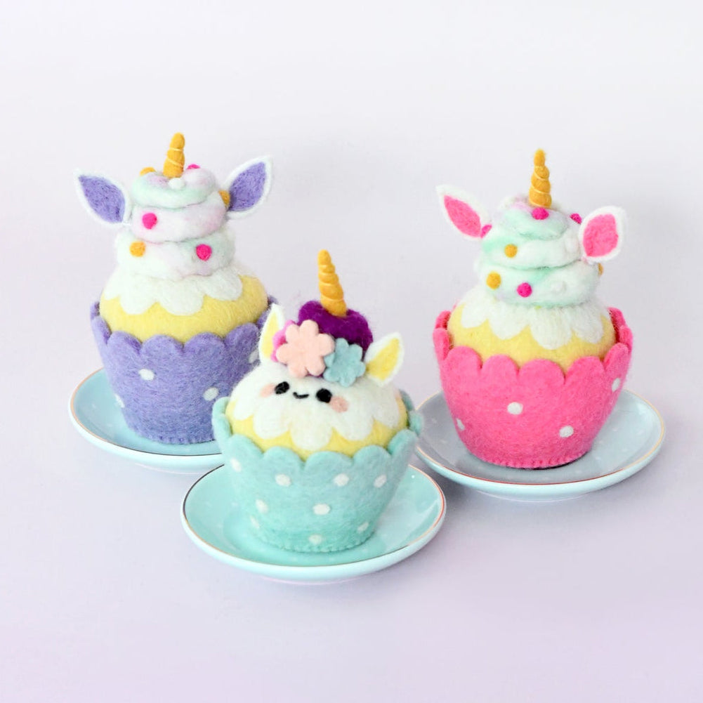 US stockist of Tara Treasures' purple felt unicorn cupcake