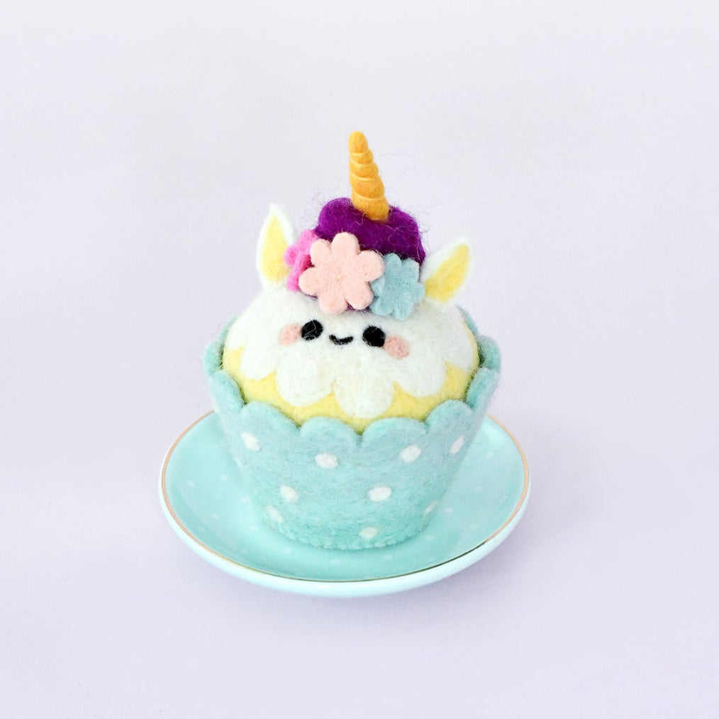 US stockist of Tara Treasures' felt unicorn cupcake with purple hair