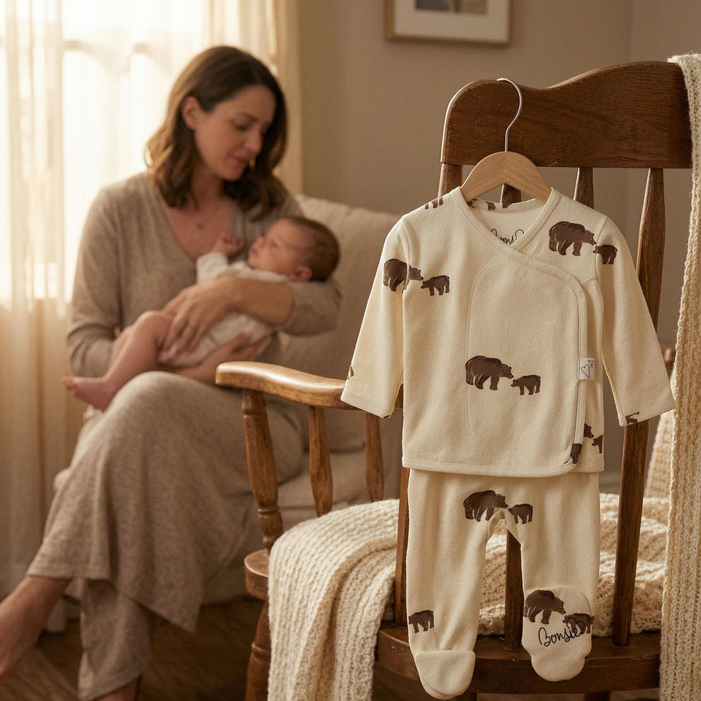 Stockist of Bonsie's Mama Bear Footed Romper