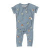 Stockist of Bonsie's Footless, sleeveless "ahoy baby" kimono romper featuring sailboat print