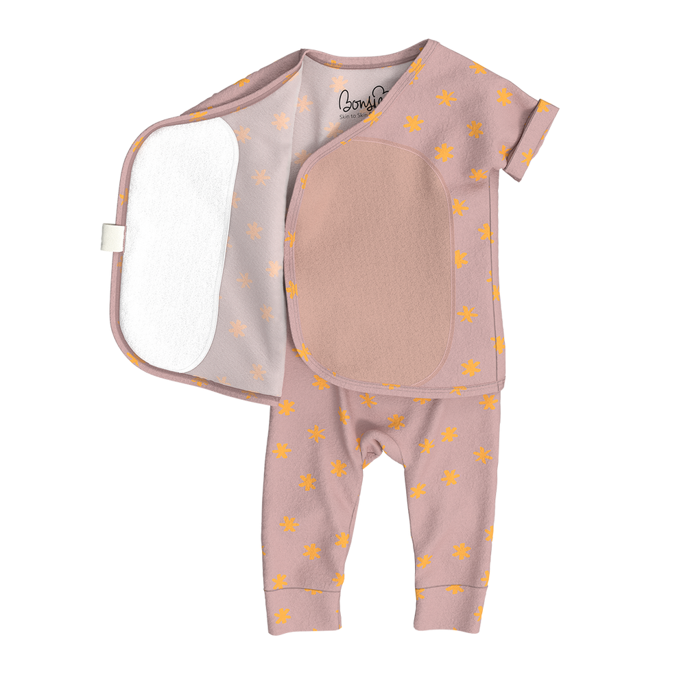 Stockist of Bonsie's Footless, sleeveless "Galaxy Gleam" kimono romper featuring star print
