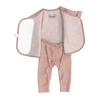 Stockist of Bonsie's Footless, sleeveless "Galaxy Gleam" kimono romper featuring star print