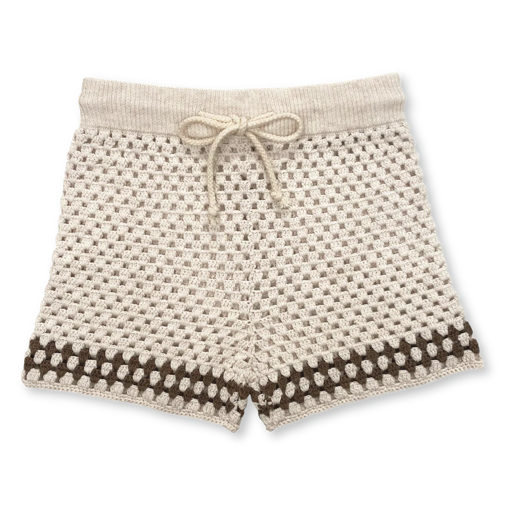 Grown Clothing USA Hand Crochet Shorts Coconut The Little Kiwi Co