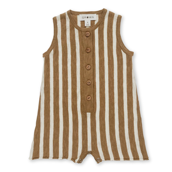 US stockist of Grown Clothing's Striped Cedar Linen Playsuit