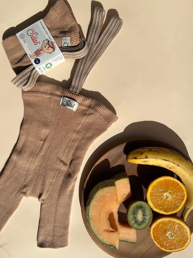 US stockist of Silly Silas' Light Brown Striped Shorty Tights