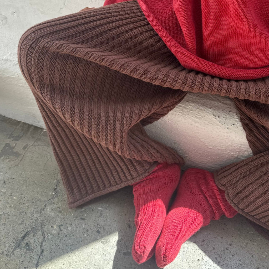US stockist of Illoura the Label's Cocoa Essential Ribbed Knit 3/4 pants
