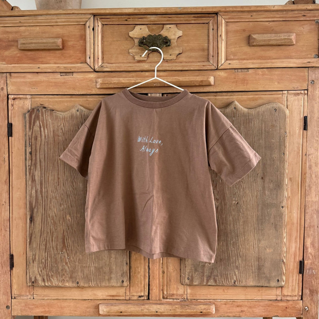 US stockist of Illoura the Label's "With Love Tee" in Chocolate