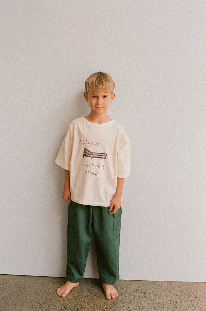 US stockist of Illoura the Label's Bottle Green Twill Pants