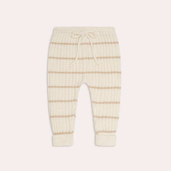 US stockist of Illoura the Label's Joey Ribbed Pants in Sand Stripe