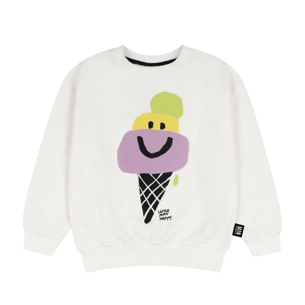 US stockist of Little Man Happy's Off white "Happy Cone" Sweatshirt