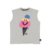 US stockist of Little Man Happy's Grey Melange Happy Cone Tank top