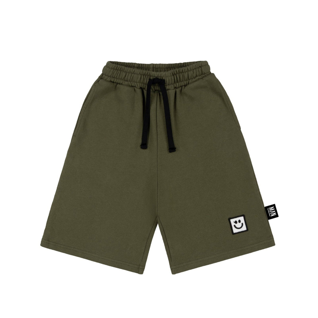 US stockist of Little Man Happy's Green Mud long shorts