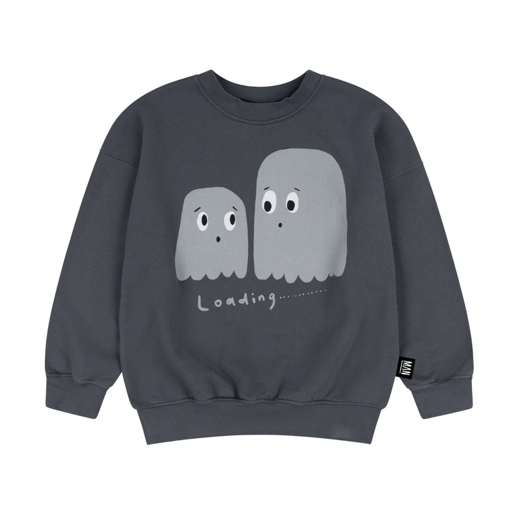 US stockist of Little Man Happy's Loading Boo Dark Grey Sweater