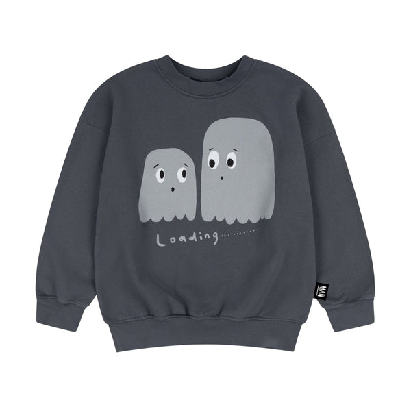 US stockist of Little Man Happy's Loading Boo Dark Grey Sweater