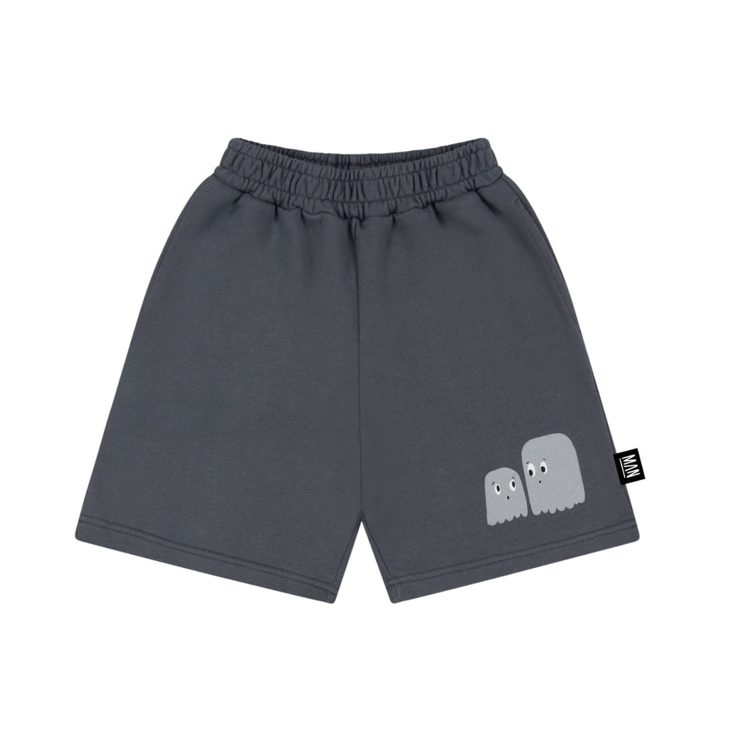 US stockist of Little Man Happy's Mini Boo skate shorts in dark grey