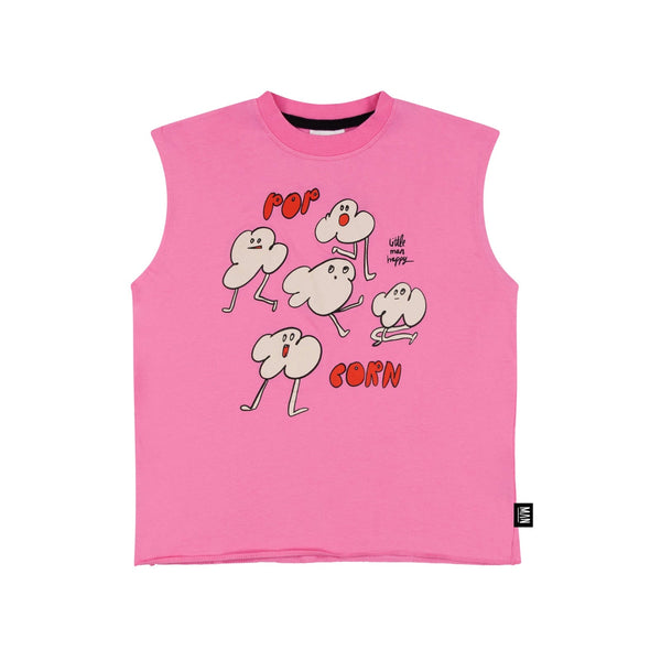 US stockist of Little Man Happy's Pink Popcorn tank top