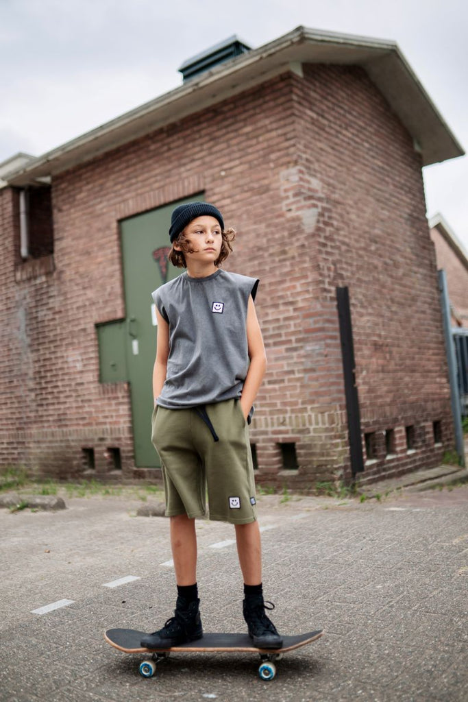 US stockist of Little Man Happy's Wash Black LMH tank top